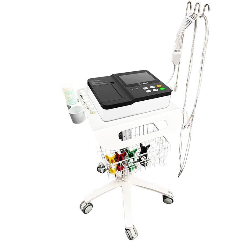 6 channel ecg machine wheel cart