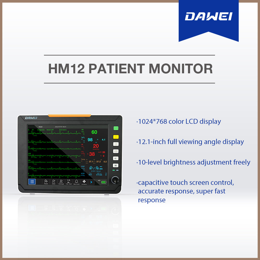 Moniteur patient de signes vitaux DAWEI ICU CCU HD12