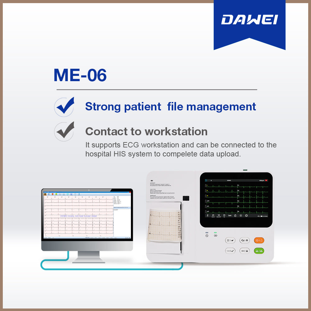 Hospital Clinic Health Care Center Portable 6 Channel ECG Machine ME06 | DAWEI