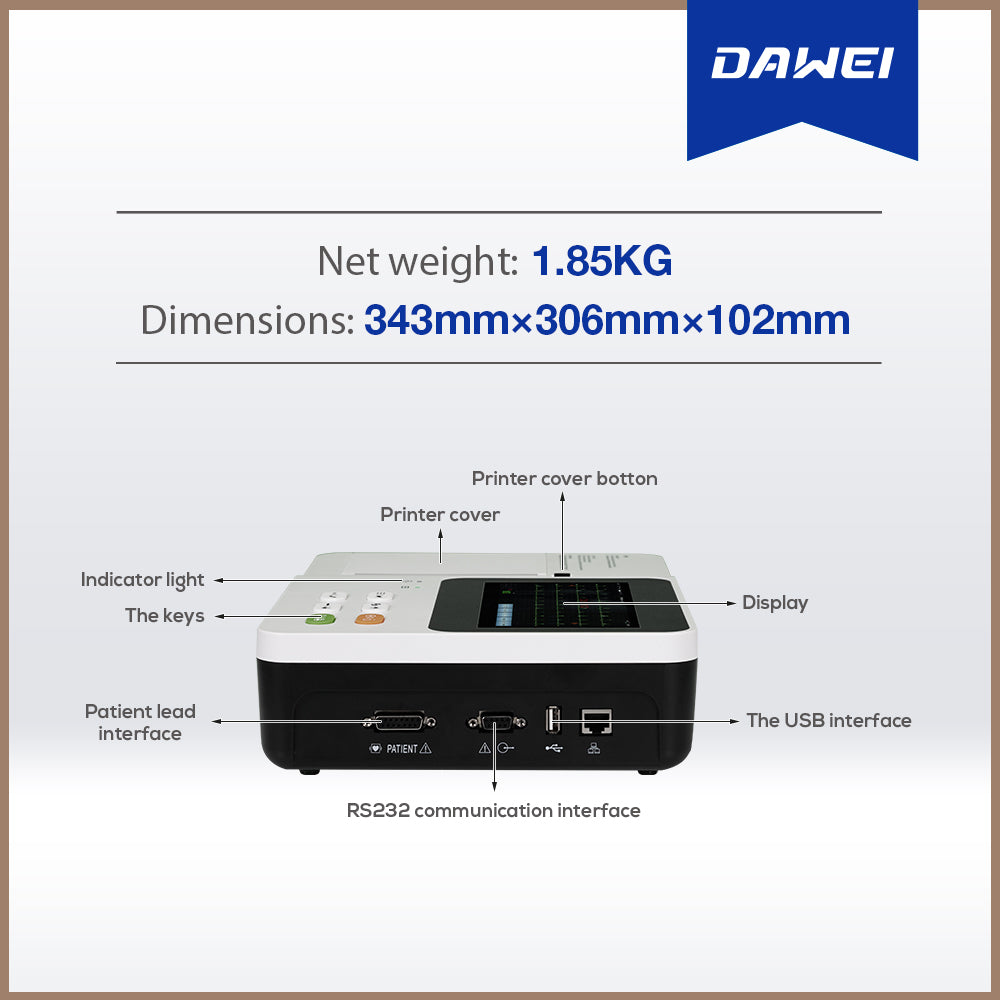 Hospital Clinic Health Care Center Portable 6 Channel ECG Machine ME06 | DAWEI