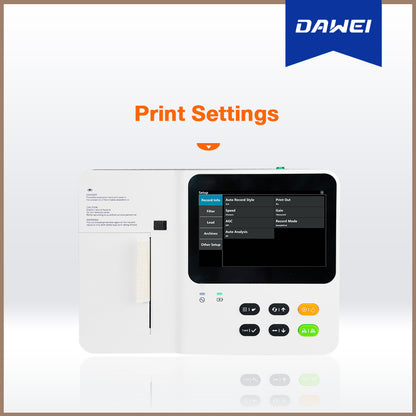 Hospital Clinic Health Care Center Portable 3 Channel ECG Machine ME03 | DAWEI