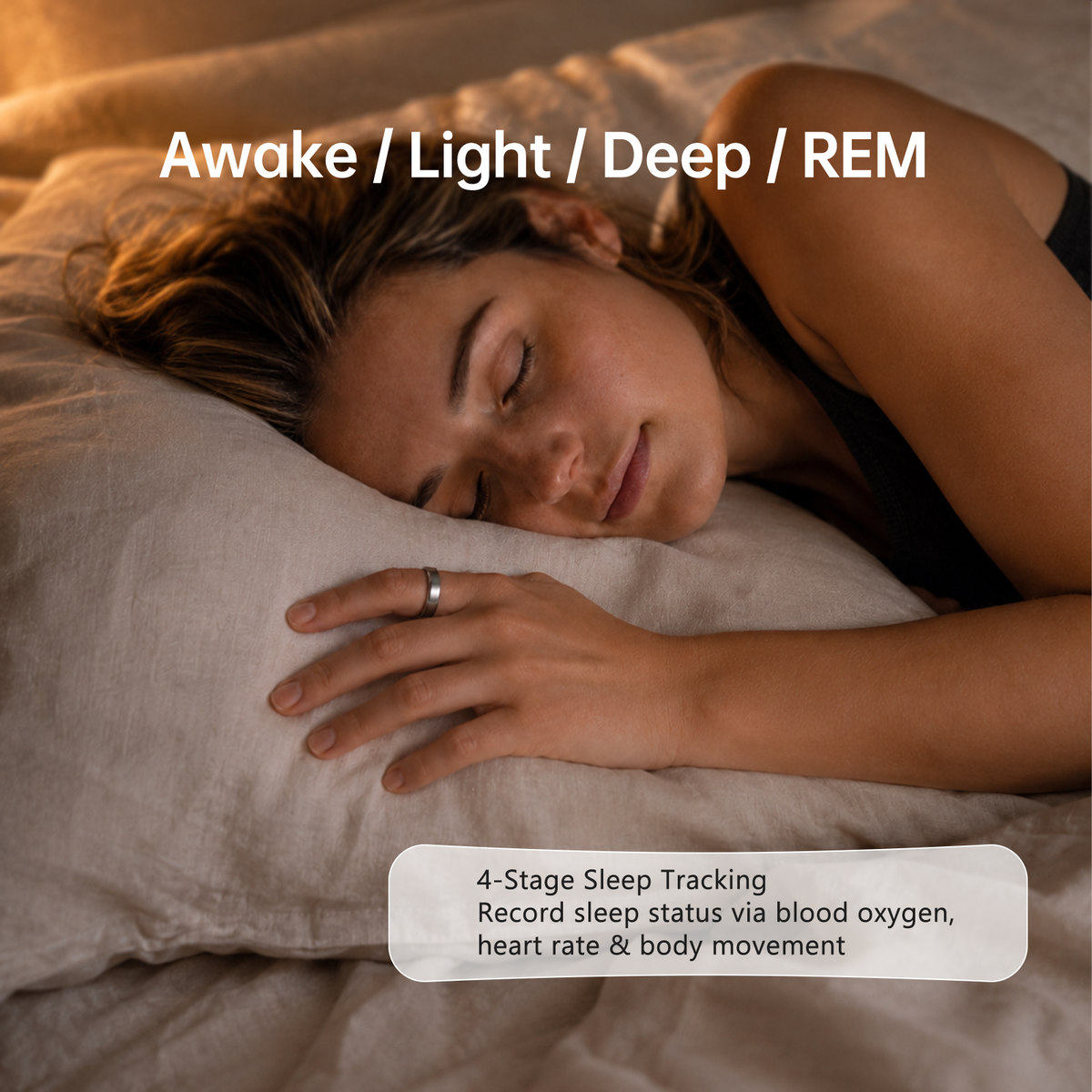 DWRing Smart Ring, Blood Oxygen, Pulse Rate & Sleep Tracker, IP68