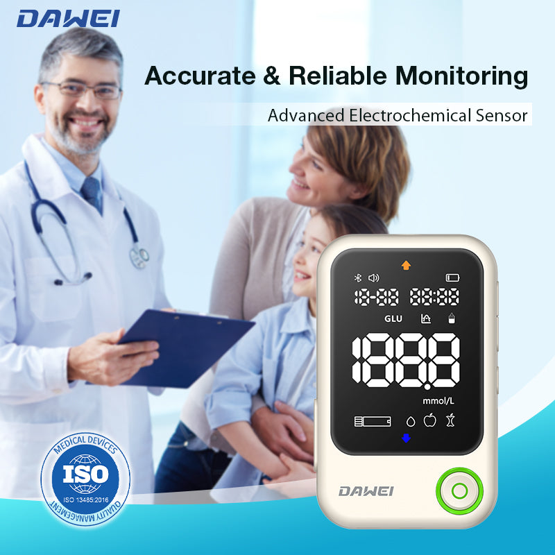 Compact handheld blood sugar monitor for elderly daily home monitoring