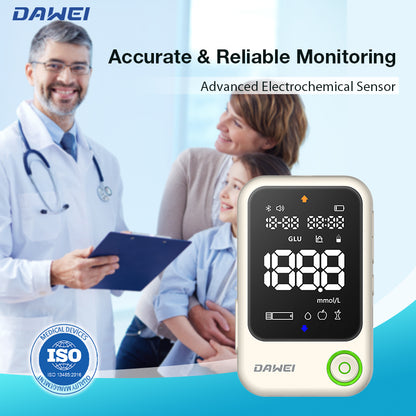 Compact handheld blood sugar monitor for elderly daily home monitoring