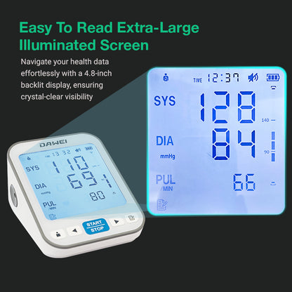 Precision Upper Arm Electronic Blood Pressure Monitor with Built-in Lithium Battery