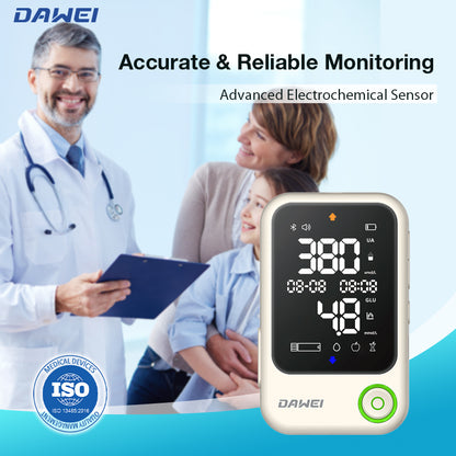 2-in-1 Blood Glucose & Uric Acid Meter for Home Testing | Dawei
