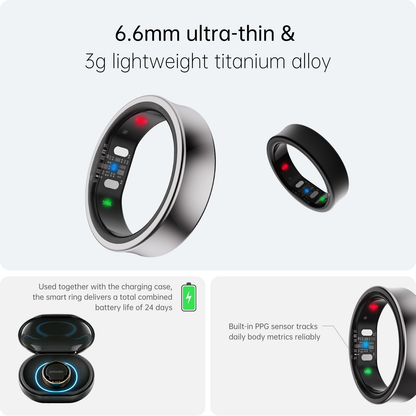 DWRing Smart Ring, Blood Oxygen, Pulse Rate & Sleep Tracker, IP68