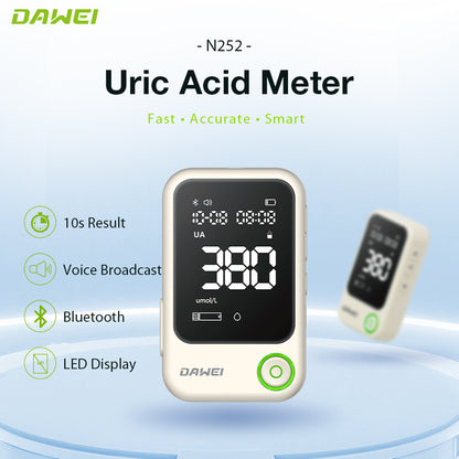 Portable uric acid meter for home and travel use