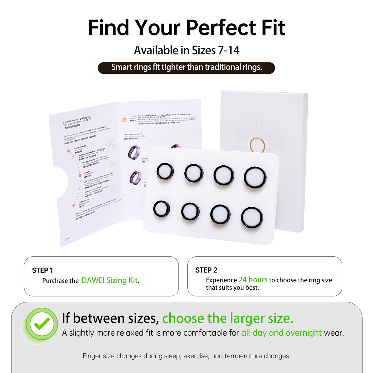 DWRing Smart Ring, Blood Oxygen, Pulse Rate & Sleep Tracker, IP68
