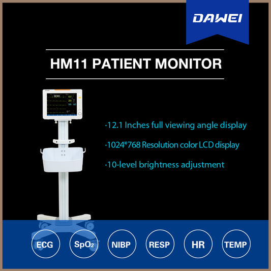 Dawei HM11 patient monitor with 12.1-inch HD display