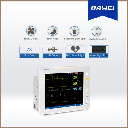 Dawei HM11 patient monitor with advanced clinical monitoring features