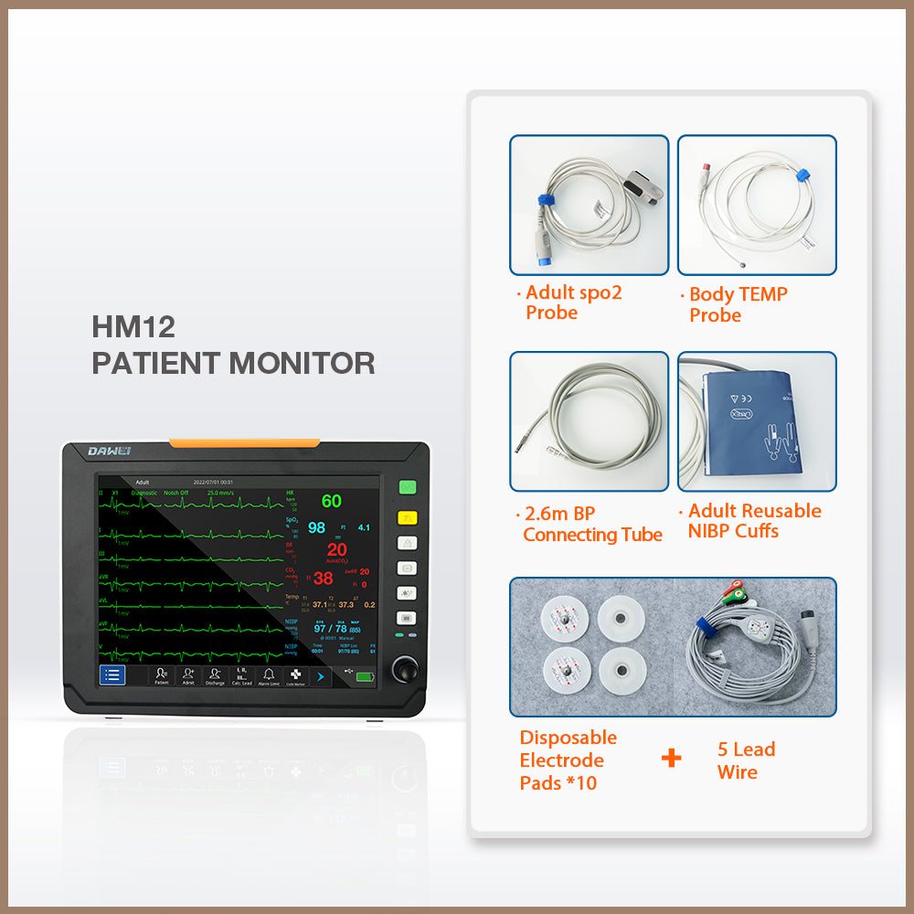 Moniteur patient de signes vitaux DAWEI ICU CCU HD12